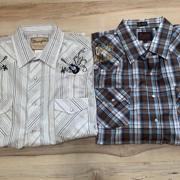 Wrangler Other - NWT Wrangler/Plains 2X Shirt Bundle. Snap buttons